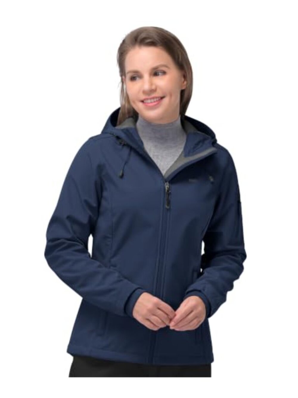 Women's Softshell Jacket Waterproof Hooded Fleece Lined Rain Coat